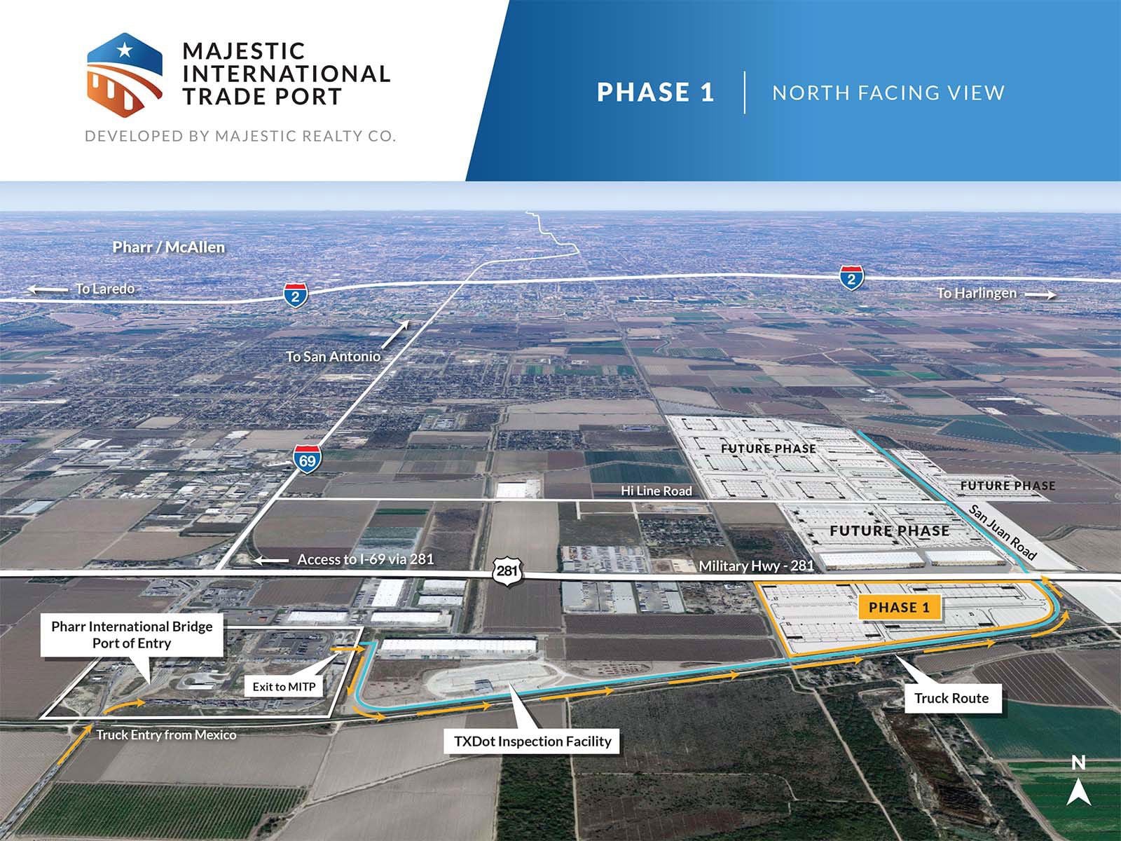 Majestic International Trade Port - Phase 1 North Facing Aerial View