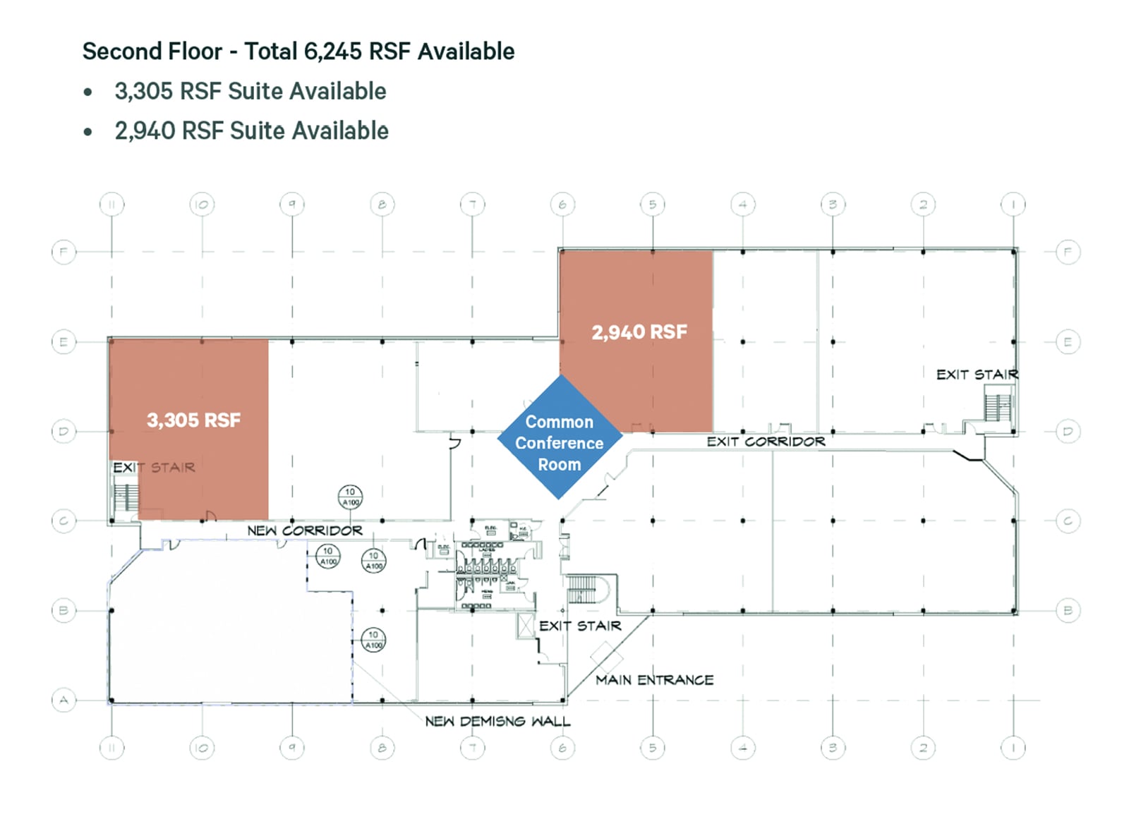 Second Floor_2 Suites Avail_6,245 Total SF