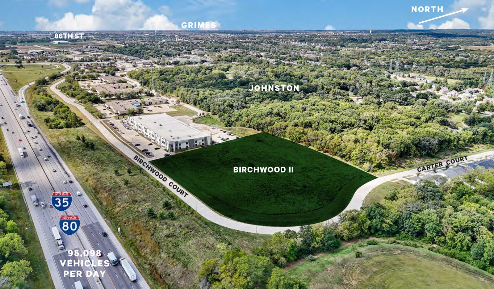 Birchwood Business Center II on I-80 35 Aerial