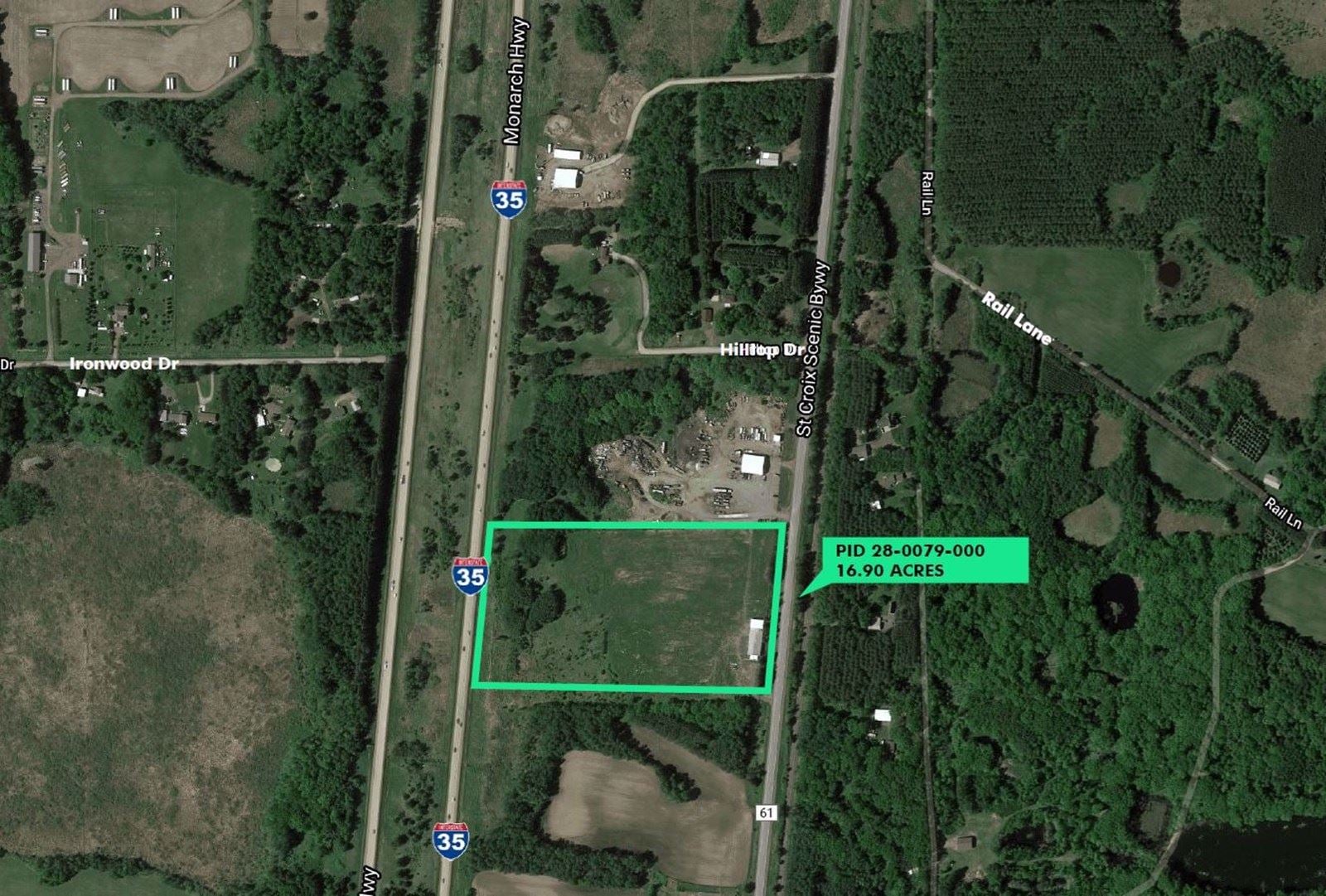 MAIN photo Parcel OUTLINEd - (simple Snip Image) - 21499 Hwy 61 Pine City