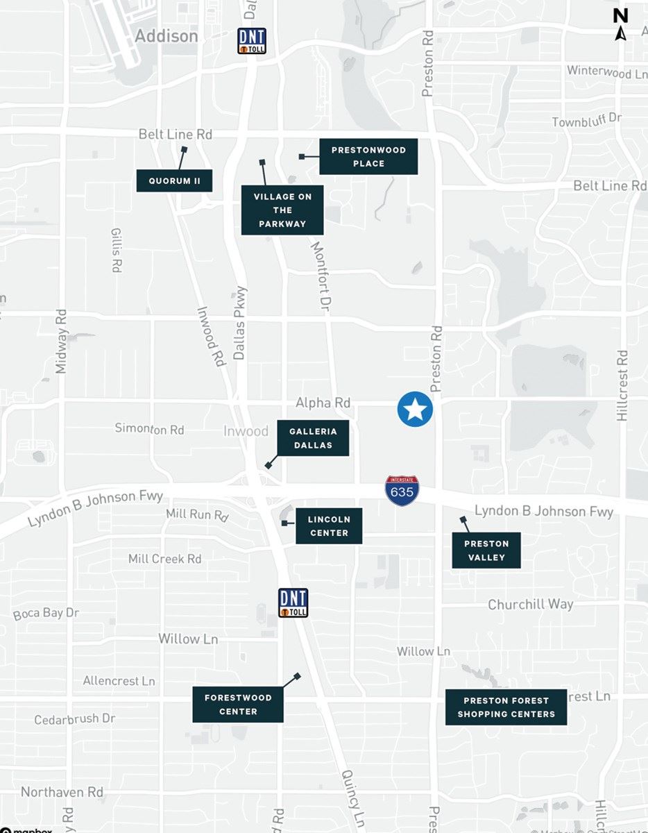 5840 Alpha Rd Regional Map