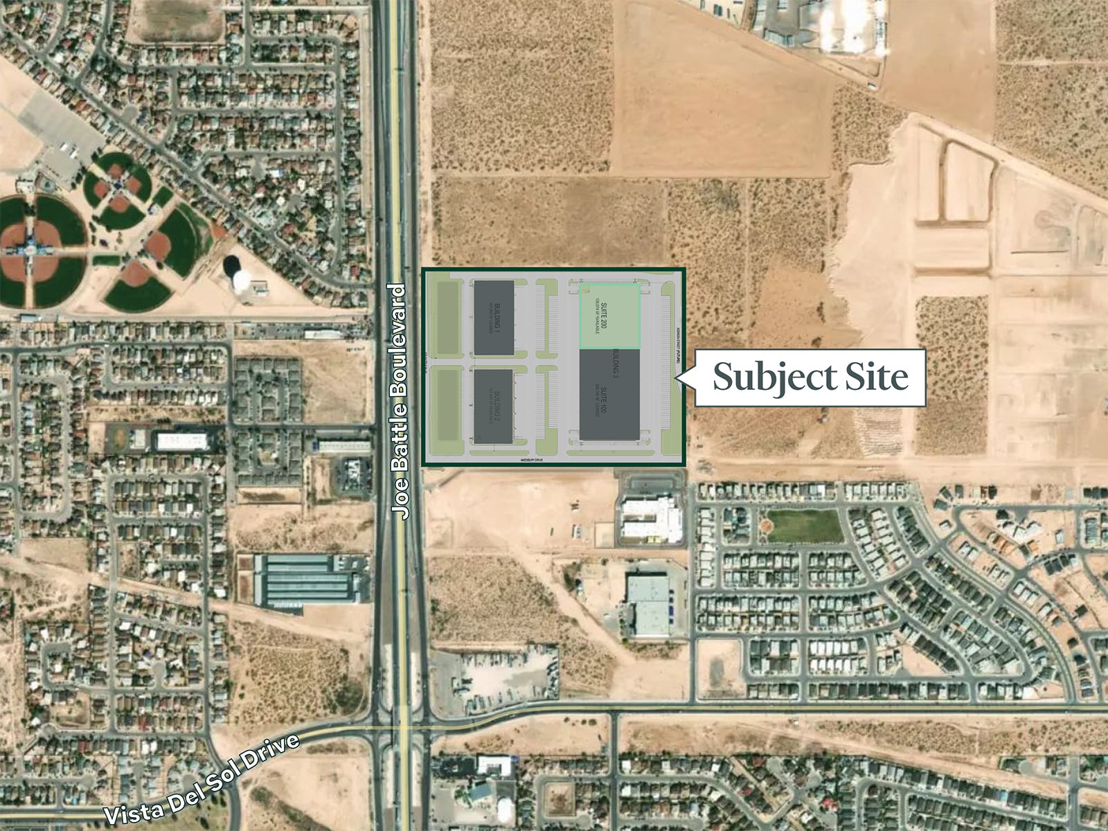 1740 Joe Battle Boulevard - Aerial View Showing Site Plan (Building 3)