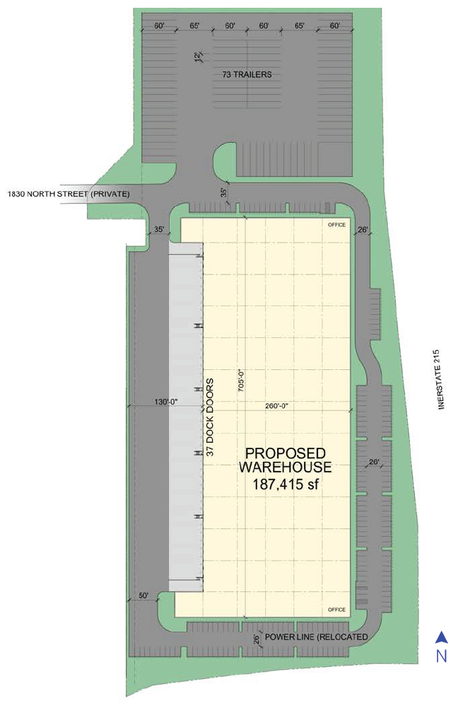 Airport Commerce Distribution Center_Single Building Site Plan_Campaign